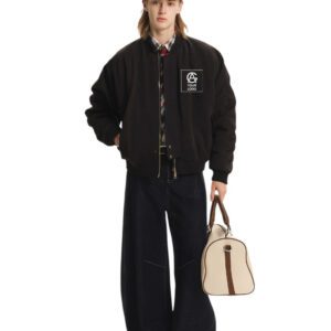 American High Street Style Retro Plaid Bomber Jacket