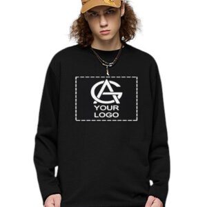 370GSM Raw Edge Half-Threaded Collar Sweatshirt