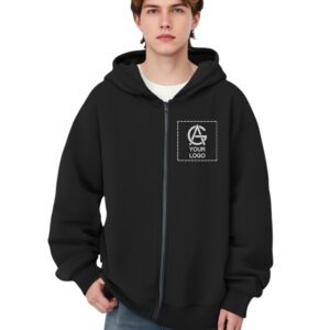 220GSM Fleece Hooded Zipper Cardigan