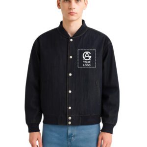 Light Luxury Men's Spring Raw Denim Bomber Jacket
