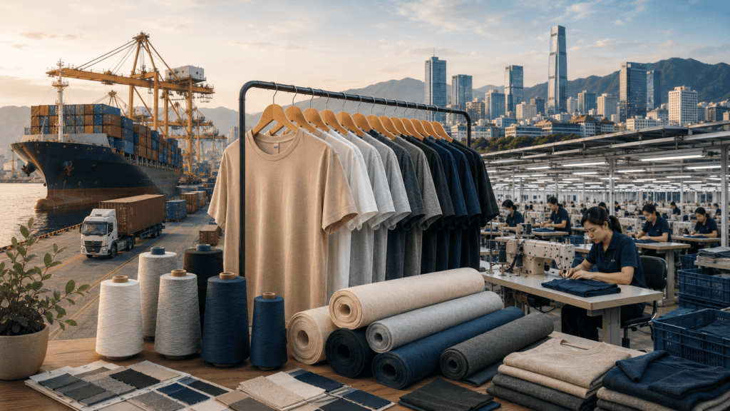 Clothing manufacturing in Vietnam with garment factory, fabrics and shipping