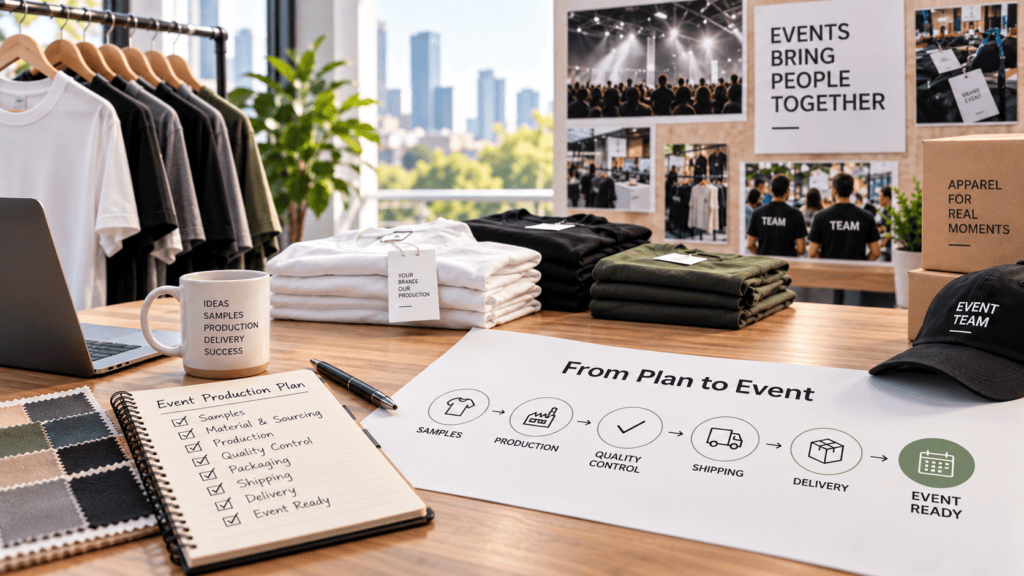 Apparel production planning for event-driven orders from sampling to final delivery